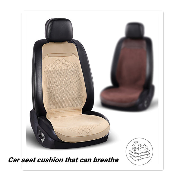 2/5 Seat Ultra-Thin Car Leather Suede Breathable Seat Cushion