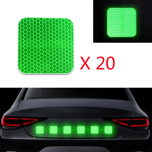 Square Decals Reflective Stickers Safety Warning Tape Self-Adhesive Reflector Kit