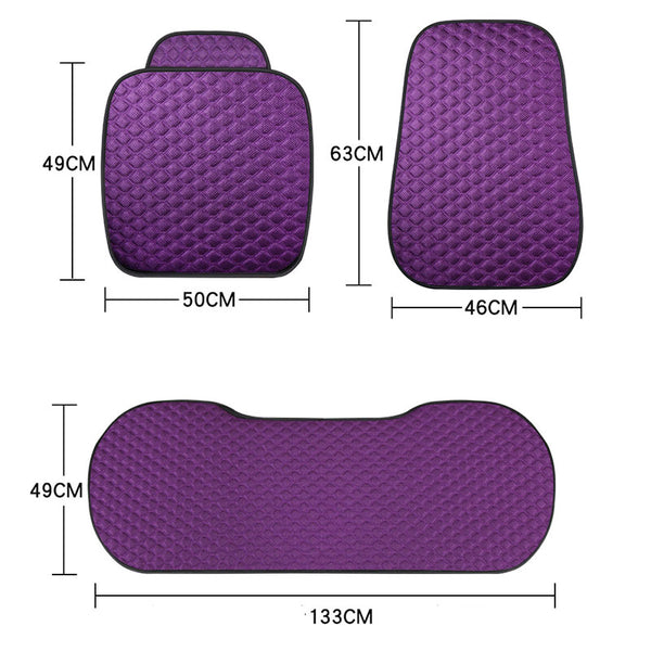 Summer Car Seat Cover Skidproof Front Rear Backrest Flax Protector Auto Seat Protect Cushion Anti-slip Pad Ｍat Car Accessories