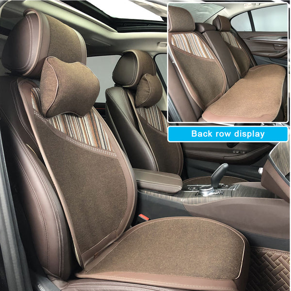 2 Seat Universal Imitation Cowhide Car Seat Covers Auto Front Backrest Seat Cushion Protector Pad Interior Accessories