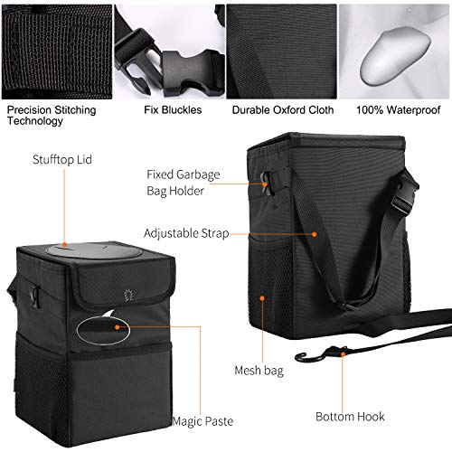 Car Trash Can 100% Leak-Proof Car Organizer Waterproof Car Garbage Can Multipurpose Trash Bin for Car Auto Car