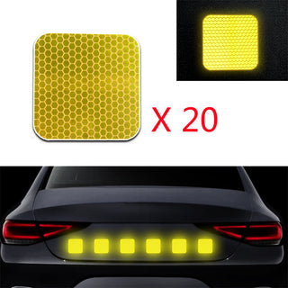 Square Decals Reflective Stickers Safety Warning Tape Self-Adhesive Reflector Kit