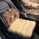 Car Seat Cover Cute Plush Seat Cushion With Strap Protection Cushion Waist Support Backrest Chair Cushion Car Seat Office Chair Warm In Winter