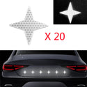 Four-pointed Star Decals Reflective Stickers Safety Warning Tape Self-Adhesive Reflector Kit