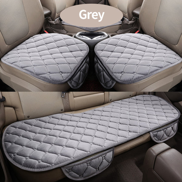 Plush Car Seat Cushion, Non Binding Anti Slip Rubber Bottom, Advanced Comfort Memory Foam, Driver Seat Backrest Cushion, Winter Seat Heating Pad