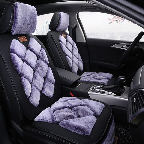 Car Cushion Five Seat Faux Rabbit Plush Car Mats Universal Most cars¡ê?SUVs Car Front And Rear Seat Protectors