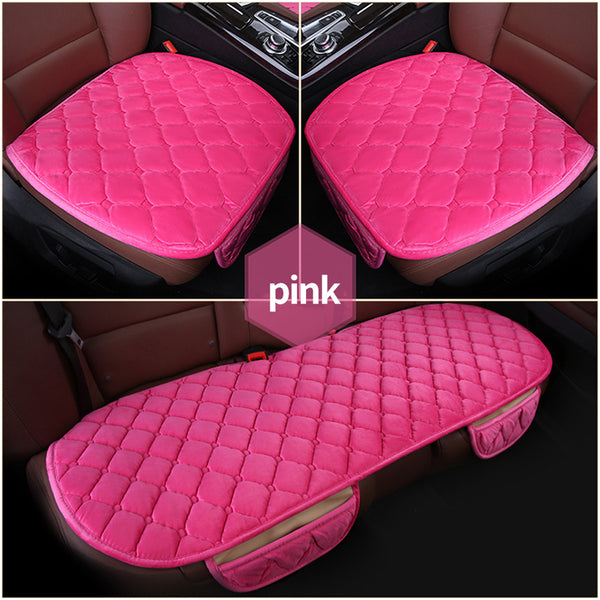 Plush Car Seat Cushion, Non Binding Anti Slip Rubber Bottom, Advanced Comfort Memory Foam, Driver Seat Backrest Cushion, Winter Seat Heating Pad