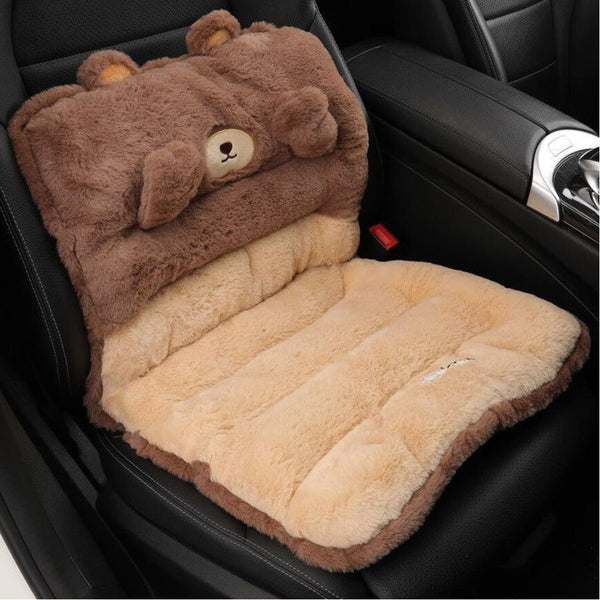 Car Seat Cushion, Office Chair, Plush Pain Relief Pad, Cute Seat Cushion, Soft Filling, Backrest, Warm, Waterproof, One-piece Lumbar Backrest, Integrated Cushion