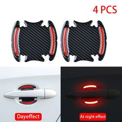 Comprar red 4pcs/Set Door Handle Bowl Cover Sticker Reflective Car Stickers Safety Warning Strip