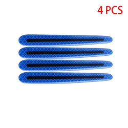 Buy blue-long-stickers 4pcs/Set Door Handle Bowl Cover Sticker Reflective Car Stickers Safety Warning Strip