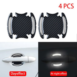 Acheter white 4pcs/Set Door Handle Bowl Cover Sticker Reflective Car Stickers Safety Warning Strip