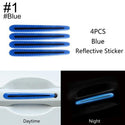 3D Carbon Fiber Car Door Handle Paint Scratch Protector Reflective Strip 4Pcs